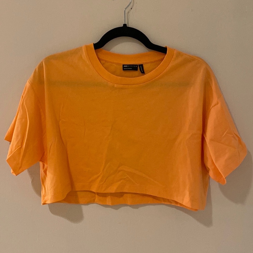 Asos peach orange crop top US 2